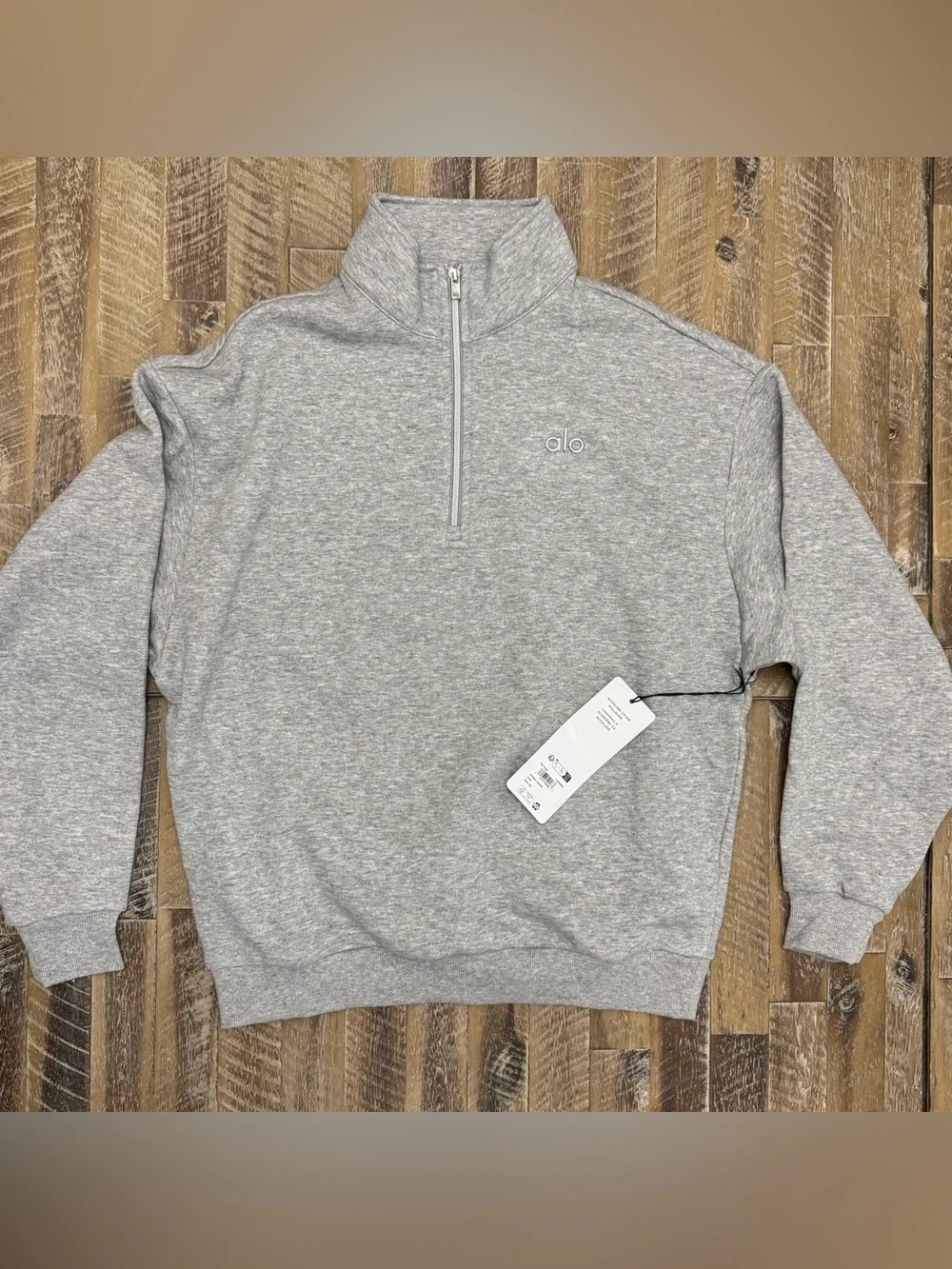 ALO Yoga 1/4-Zip Pullover Sweatshirt - Athletic Heather Grey - XS - NWT